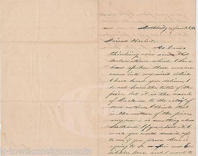 Northbridge MA Sir John Moore Burial Exhibition Antique Letter Silas Vance 1865