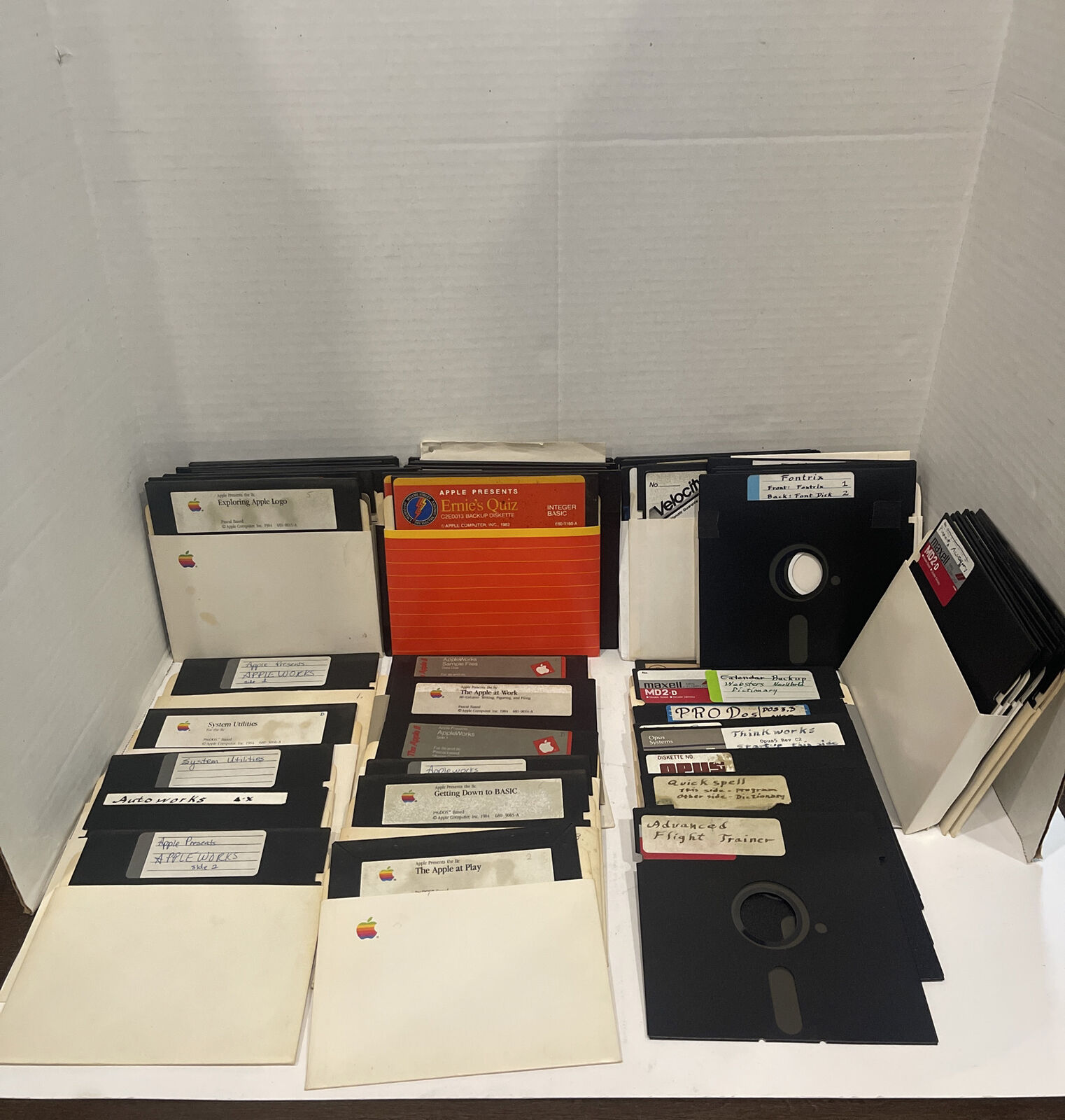 Apple II IIe 2e vintage computer system software lot of 60 on 5.25