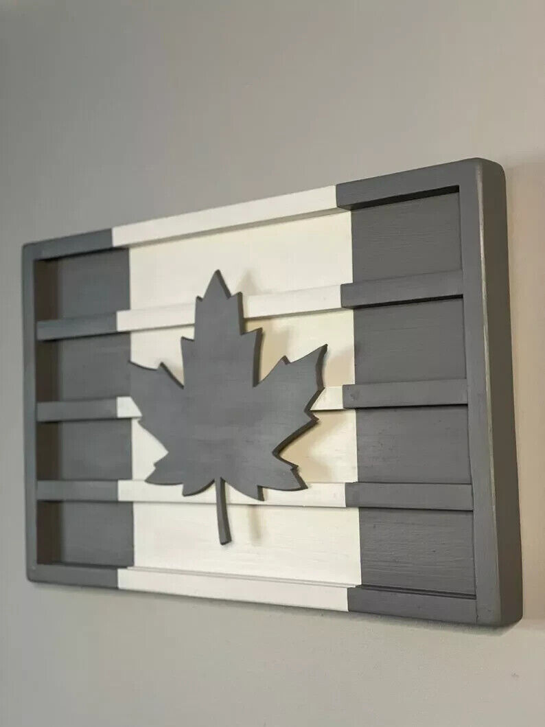 Canadian Flag Coin Holder Cottage Backyard Porch décor | Canada | Wood | Rust