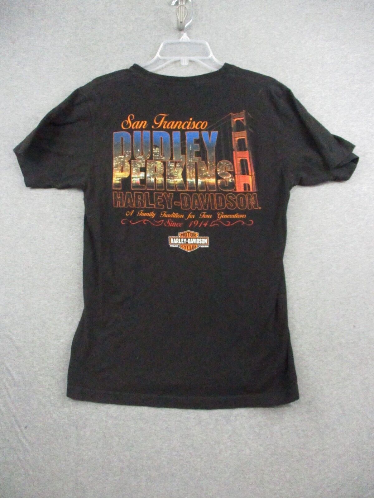 Vintage DUDLEY PERKINS CO, Harley Davidson Black USA T-Shirt, Medium