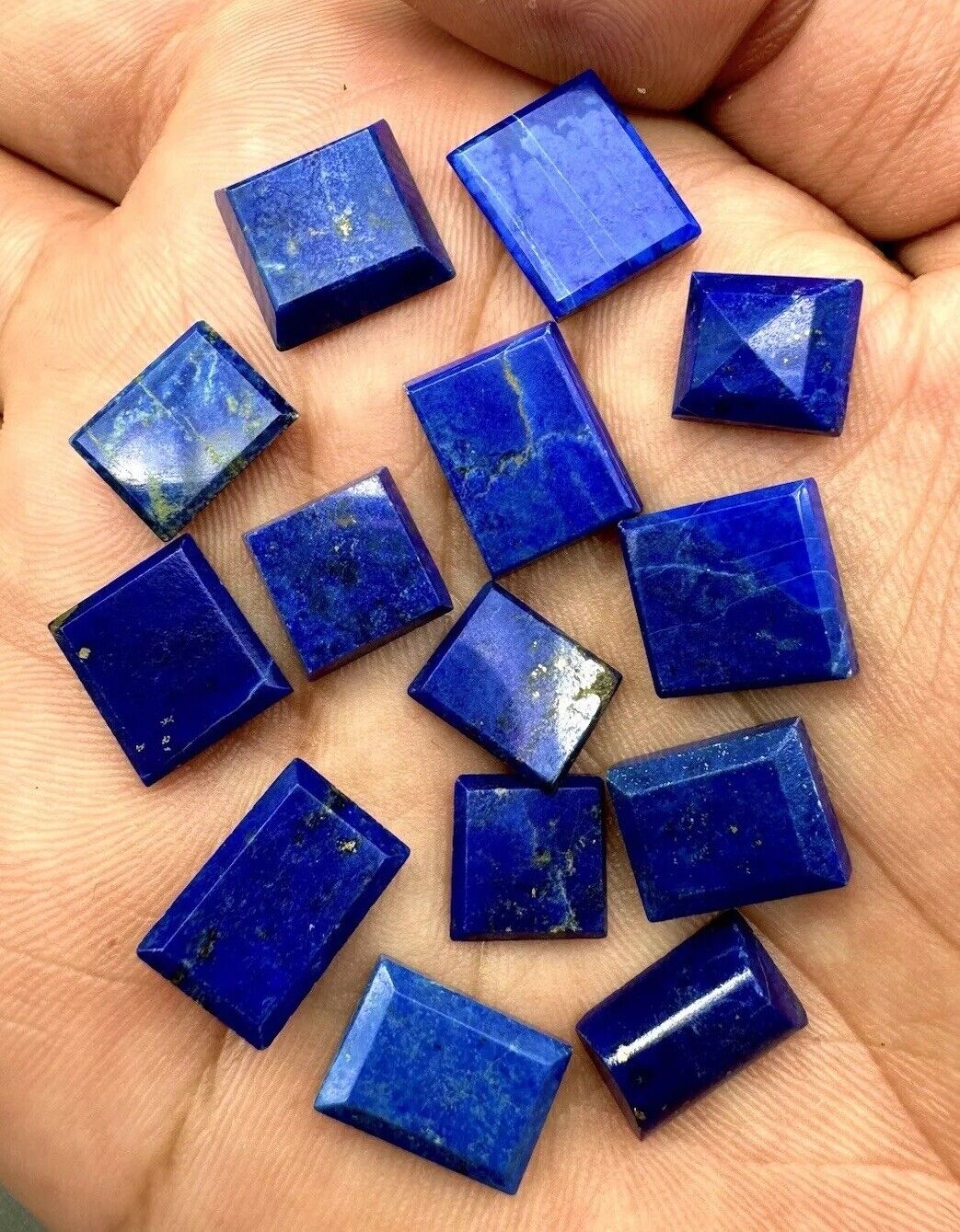 14 Pieces Natural Blue Lapis Lazuli Polished Stones , Gems , Gemstones ,crystals