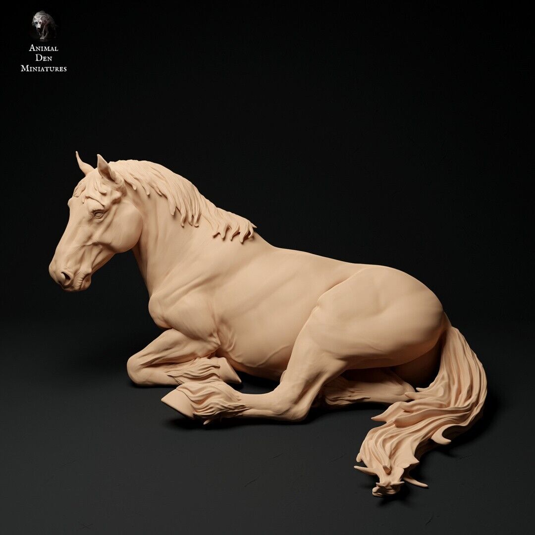 Breyer size traditonal 1/9 resin Suffolk punch model horse figurine layingh mare