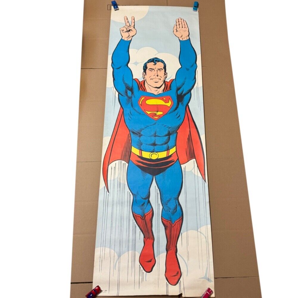 1971 Superman Poster Prints Original Door Poster Peace Sign #4003 Large 24”x72”