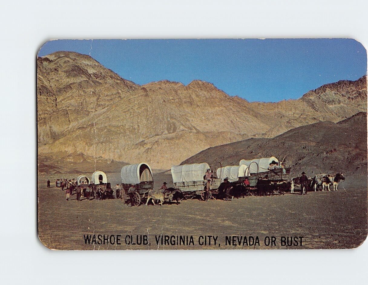 Postcard Western Transportation in the 40\'s Wagons Washoe Club Nevada USA