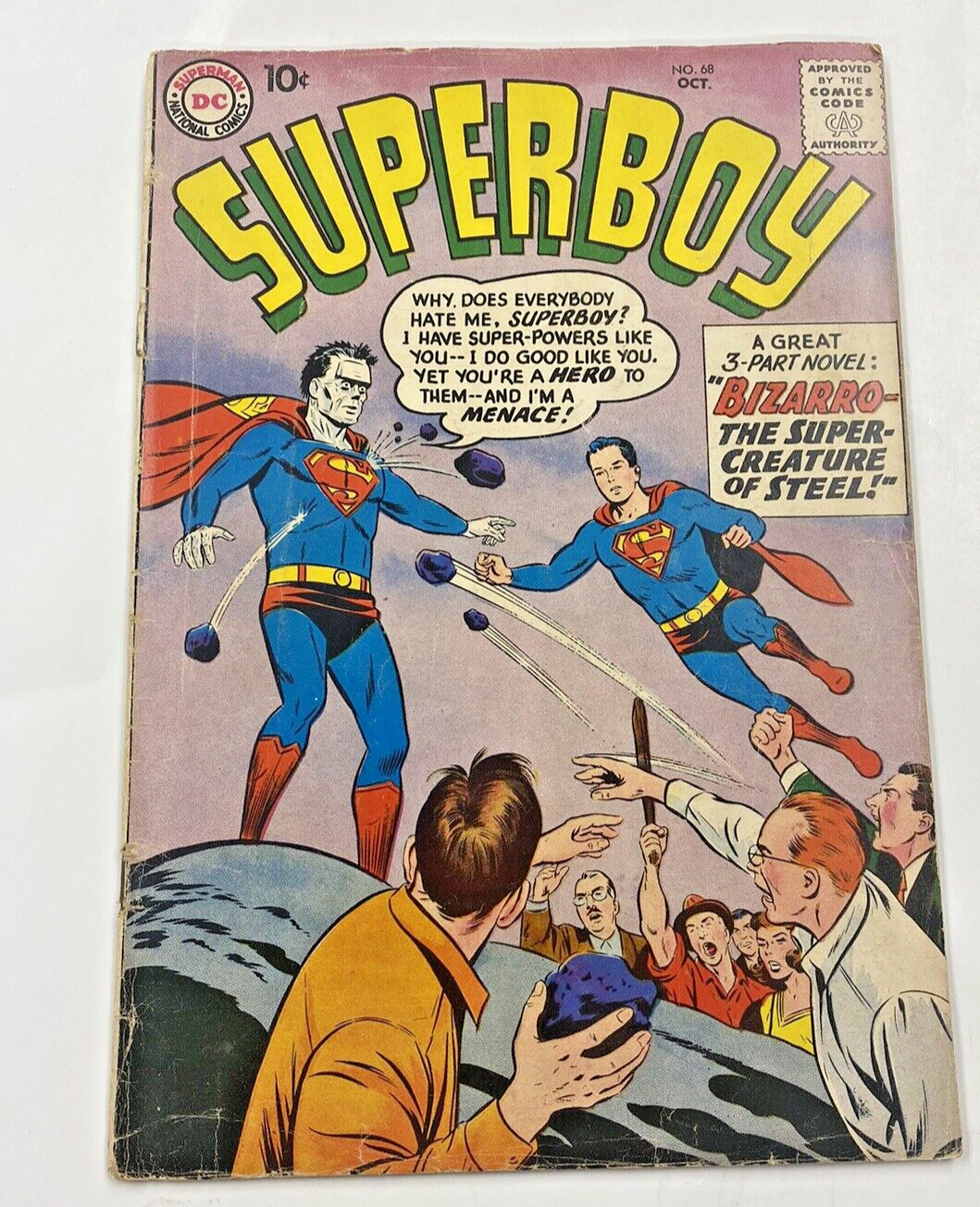 Superboy #68 DC 1958 1st Appearance & Origin of Bizarro Key-GD-VG