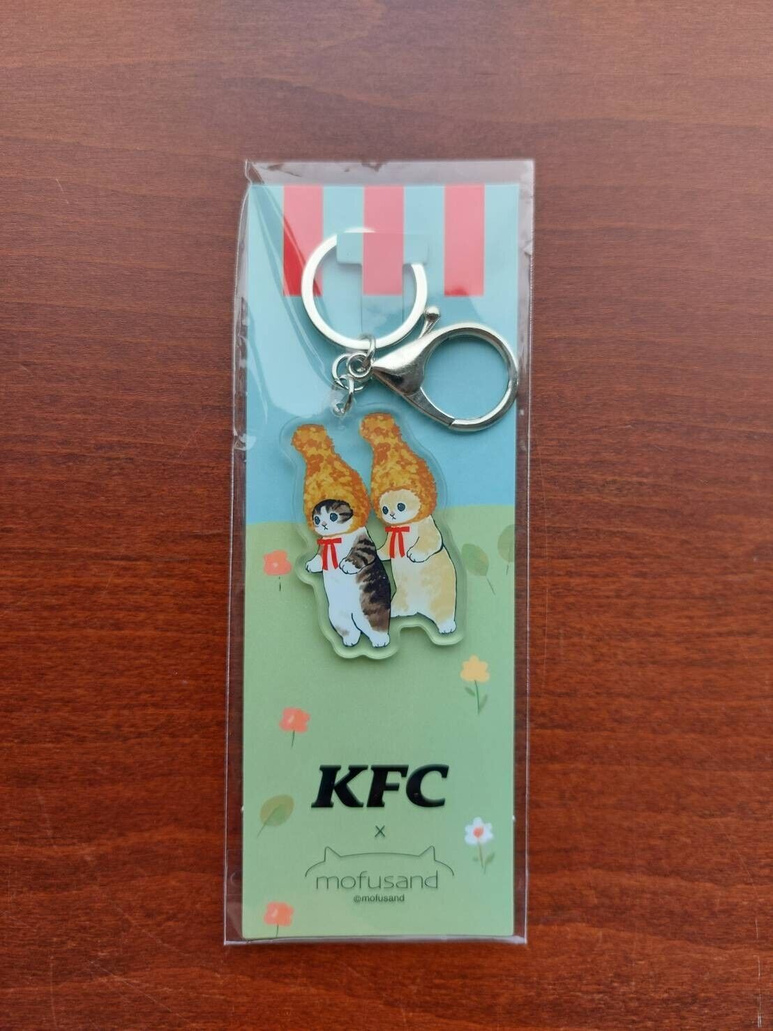 Mofusand X KFC Taiwan Fried Chicken Headgear Acrylic Keyring (official Merch)