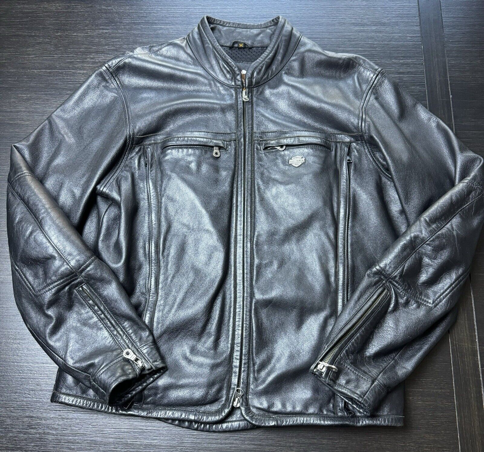 Harley Davidson Men’s Vented Leather Jacket Size M 