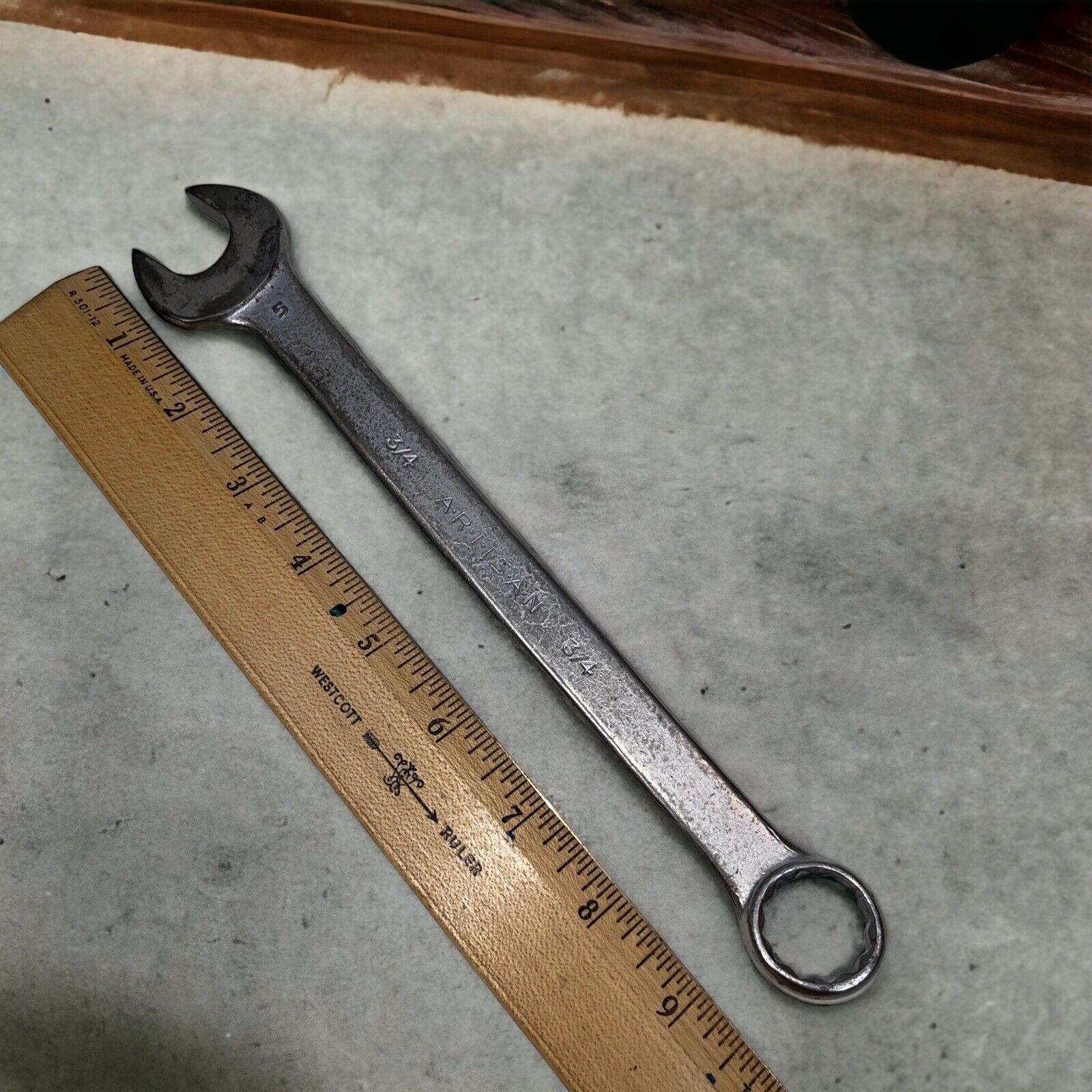 Vintage Artisan 3/4in. 12 pt. Combination Wrench Made in USA