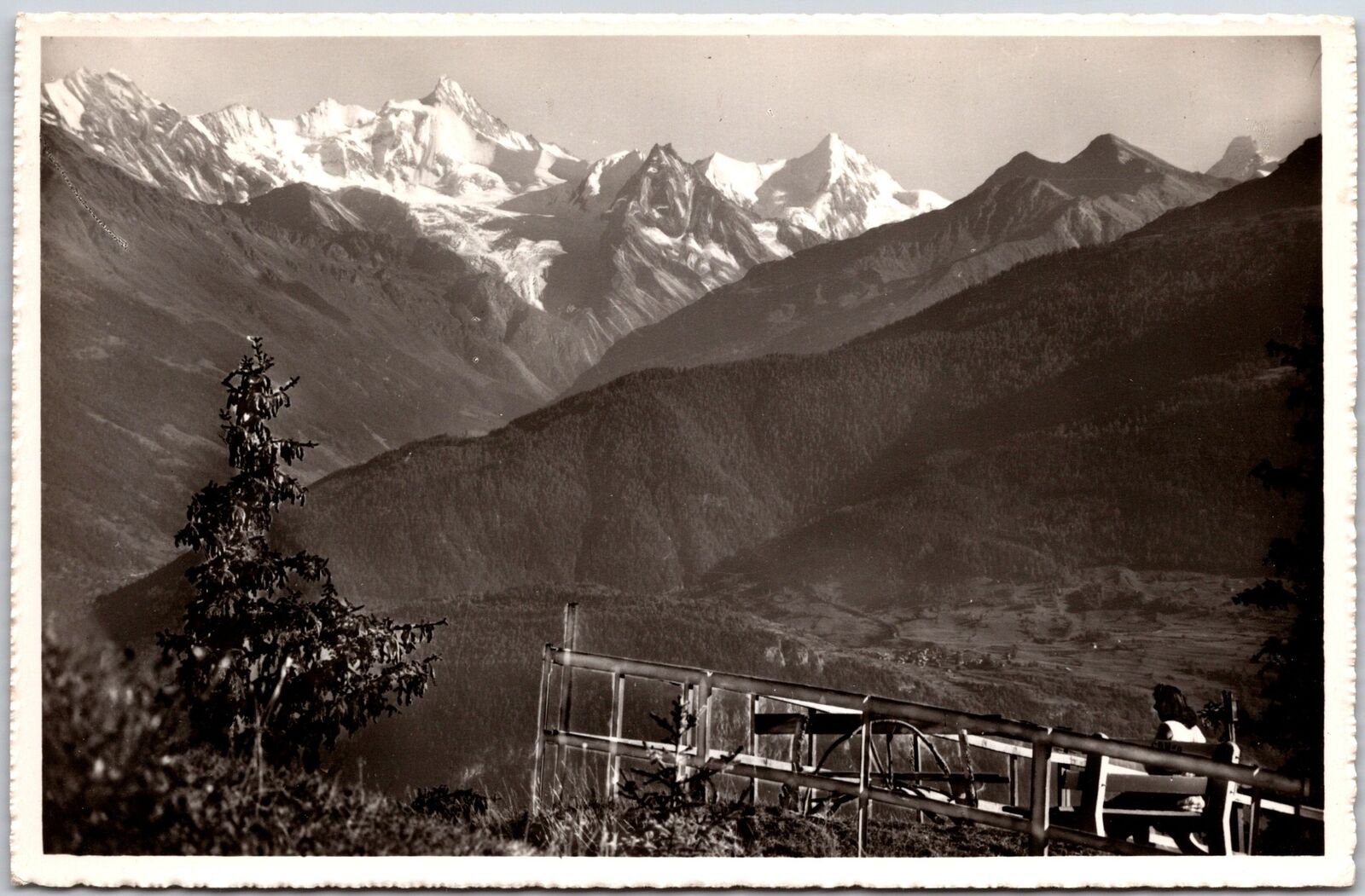 Signal de Vermala s. Montana Switzerland Mountain Attraction RPPC Photo Postcard