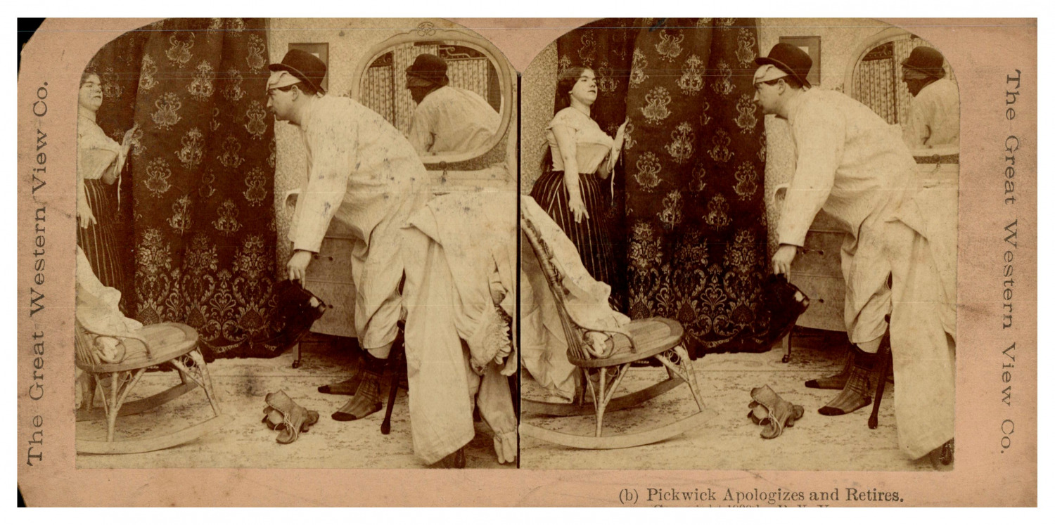 Men Apologizing to Women, ca.1900, Stereo Vintage Print st