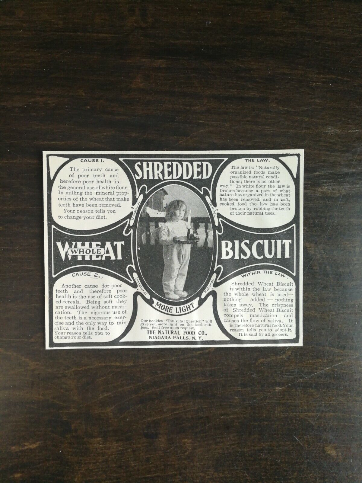 Vintage 1902 Shredded Whole Wheat Biscuit Natural Food Company Original Ad  1021