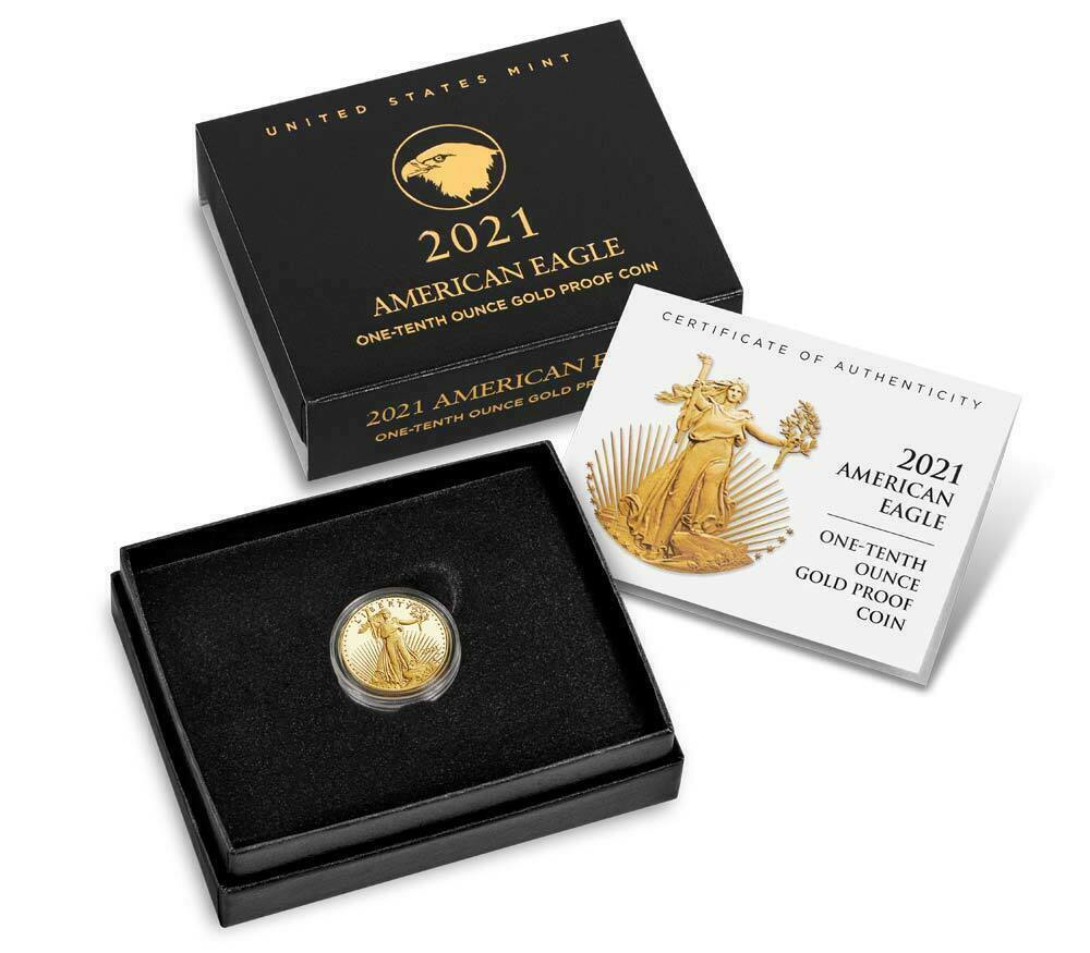 2021W 1/10 American Eagle Ounce Gold Proof Coin T2 21EEN IN
