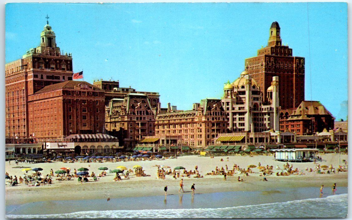 Postcard - Dramatic close-up of beachfront - Atlantic City, New Jersey