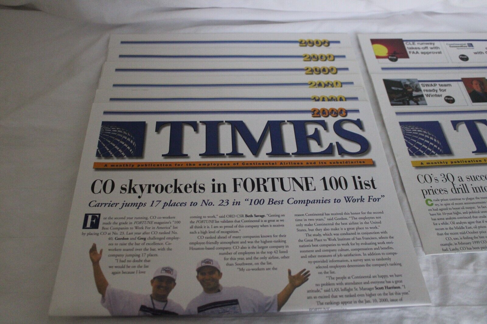 VTG CONTINENTAL AIRLINES TIMES-2000 8 EDITIONS