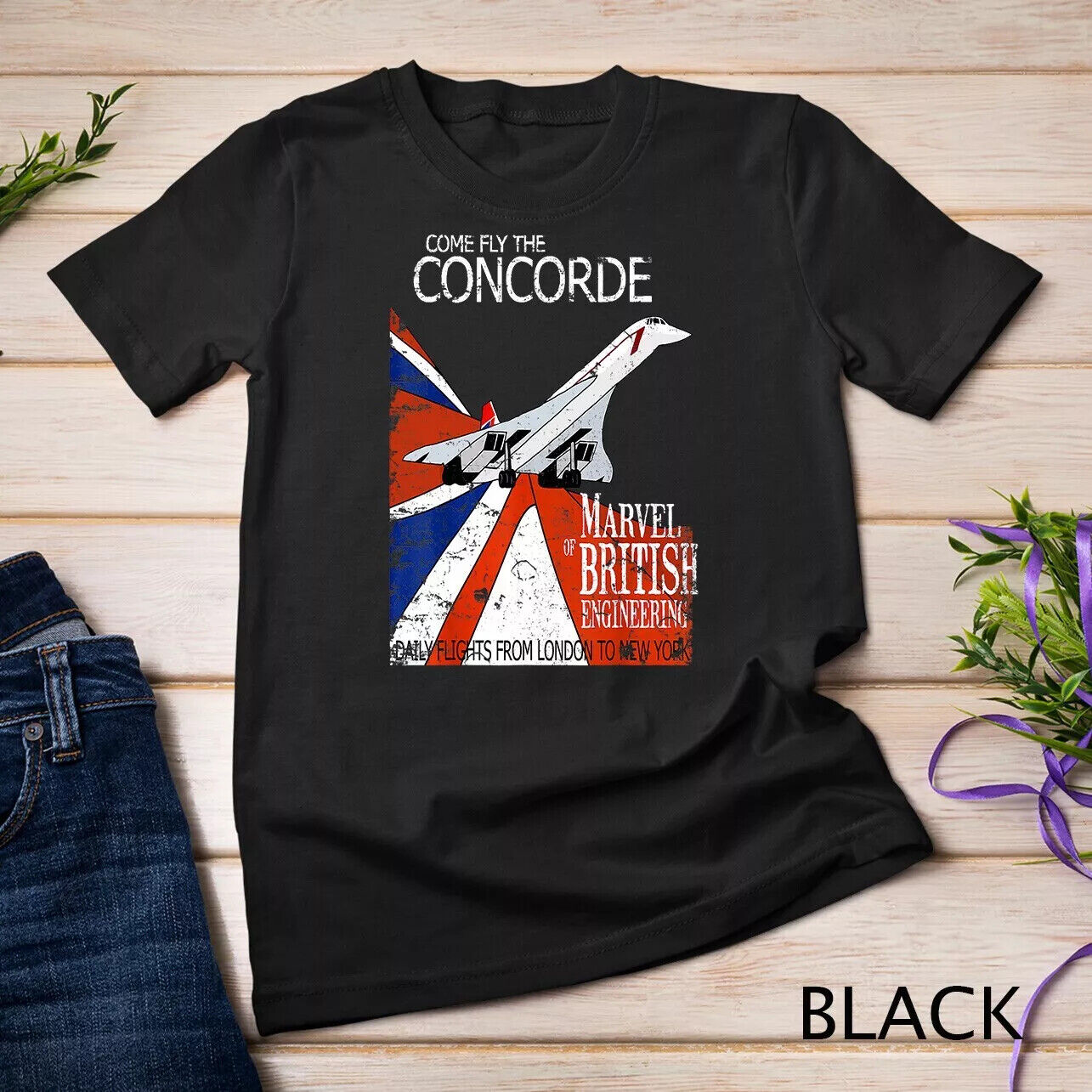 Concorde Retro Vintage British Aircraft Travel Pilot T-shirt S-5XL