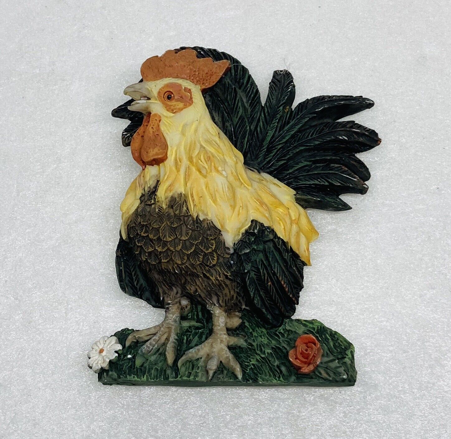 Vintage 1980s Ceramic Rooster Chicken Fridge Magnet 3” Art Decor 31