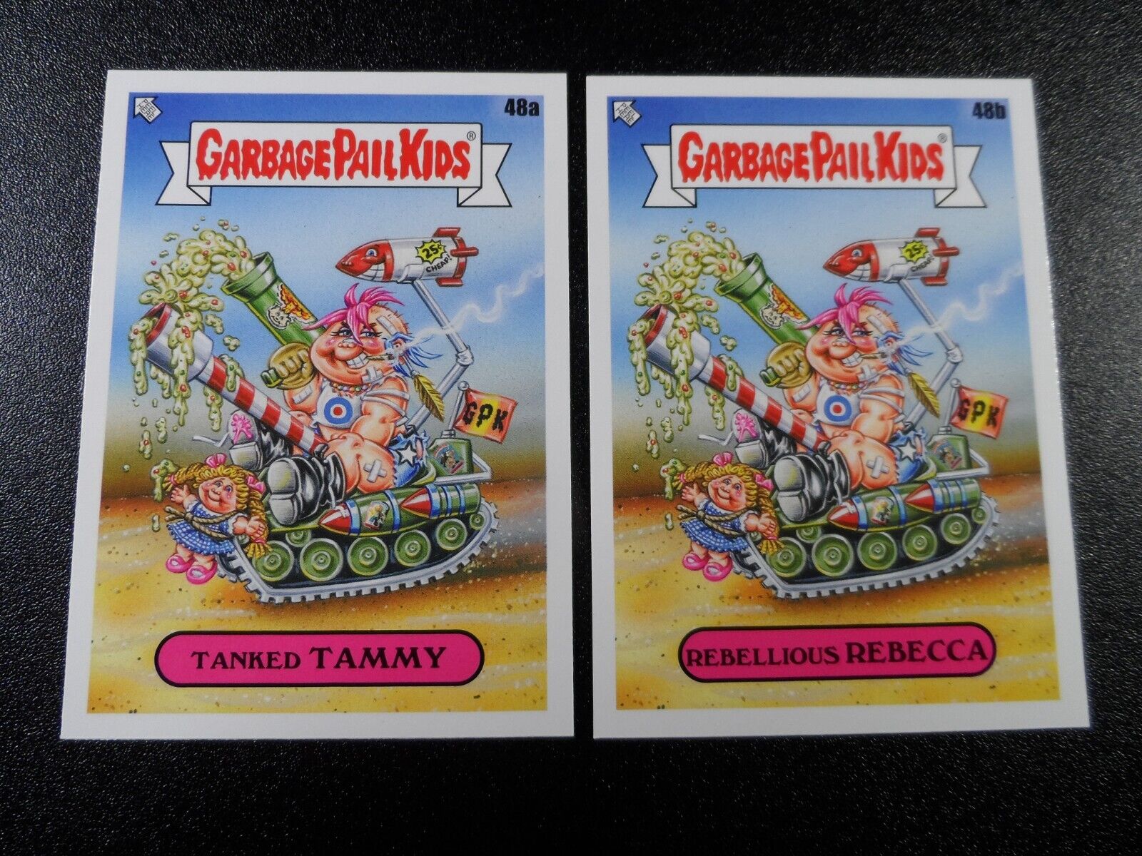Tank Girl Lori Petty Spoof Garbage Pail Kids 2 Card Set