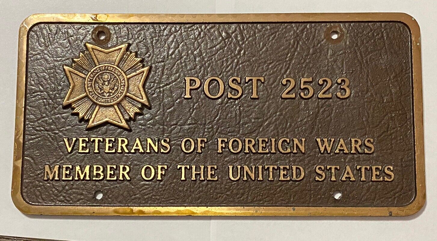 VETERANS OF FOREIGN WARS Building Plaque POST 2523