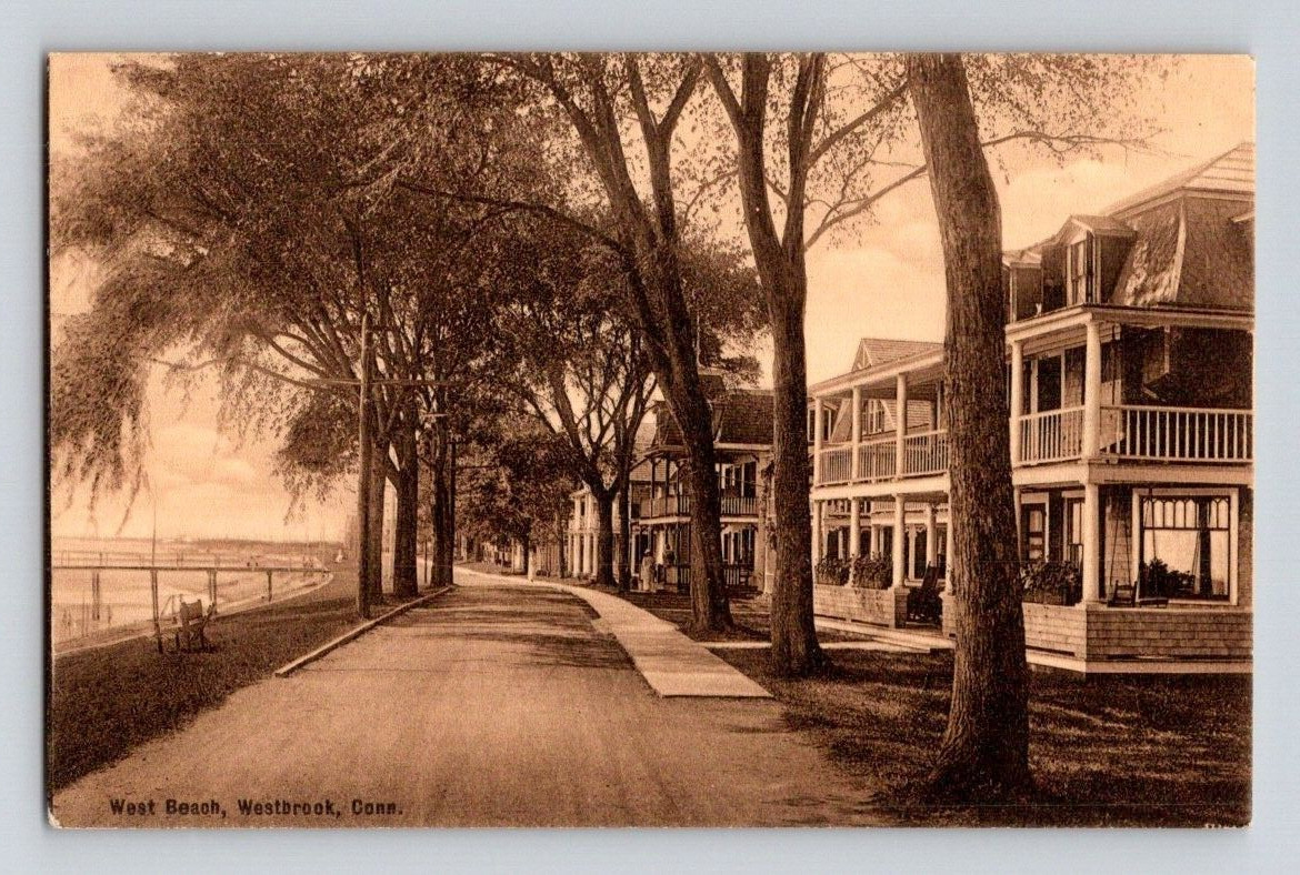 1910. WESTBROOK, CONN. WEST BEACH. POSTCARD. SC35