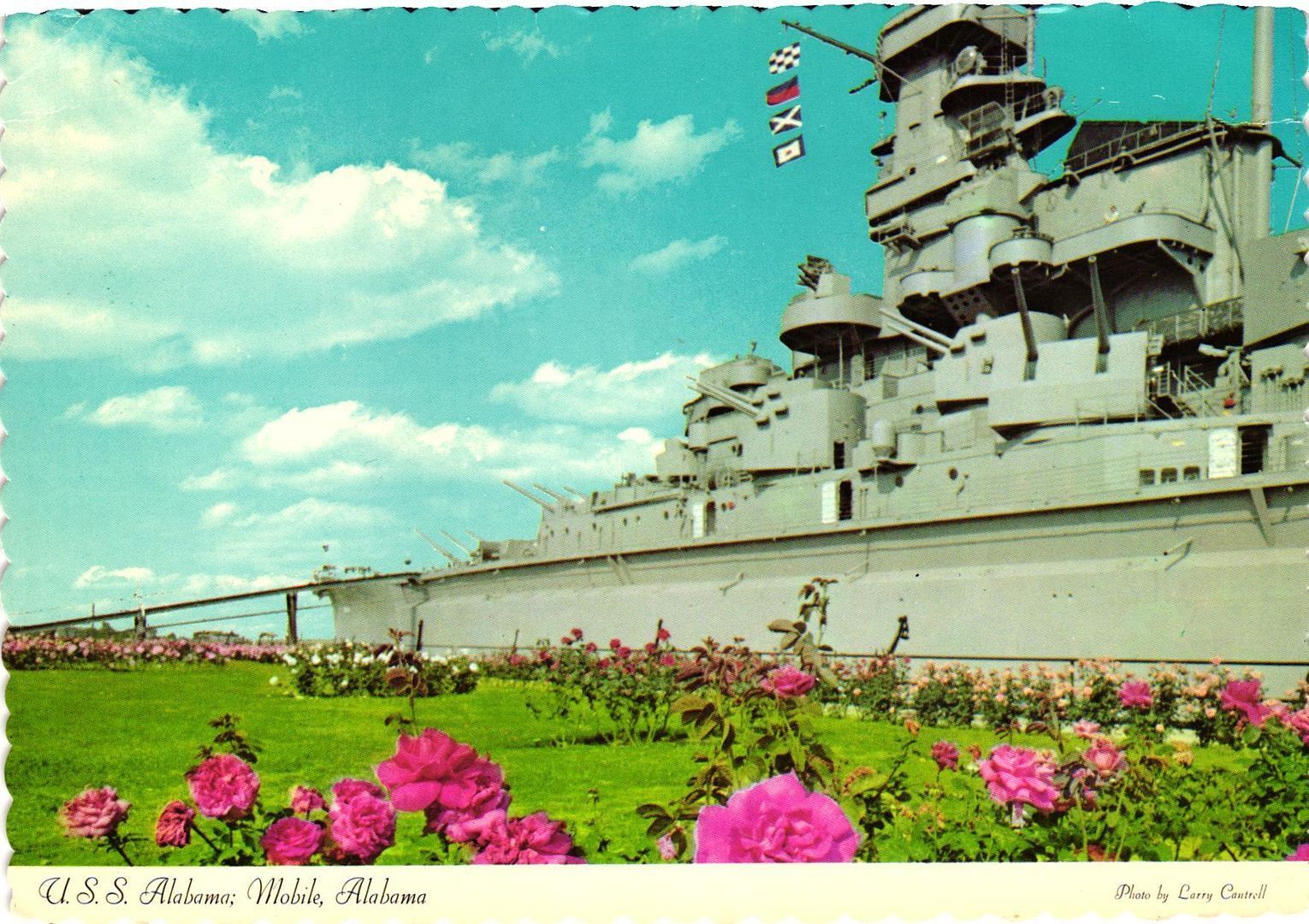 Vintage Postcard 4x6- U.S.S. ALABAMA, MOBILE, AL.
