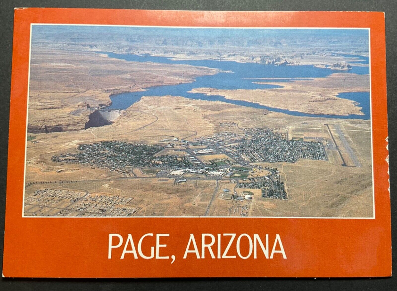 Page Arizona AZ Postcard headquarters of the Glen Canyon Dam Lake Powell Rec.