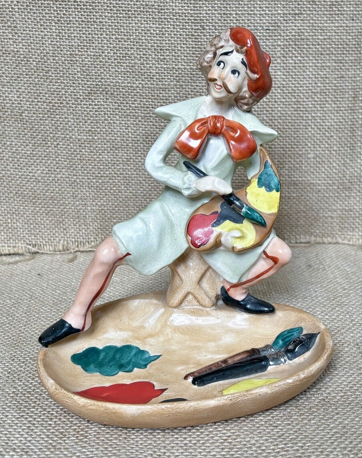 Vintage French Painter Artist Palette Trinket Dish Fun Novelty Eclectic AS IS