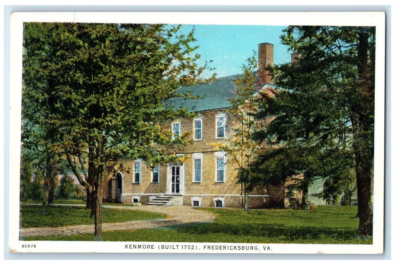 c1927 Exterior View Kenmore Built 1752 Fredericksburg Virginia Unposted Postcard