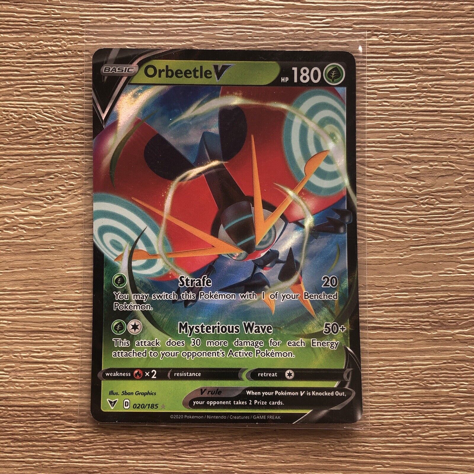 Pokemon Orbeetle V Trading Card # 020/185 2020 Collectible