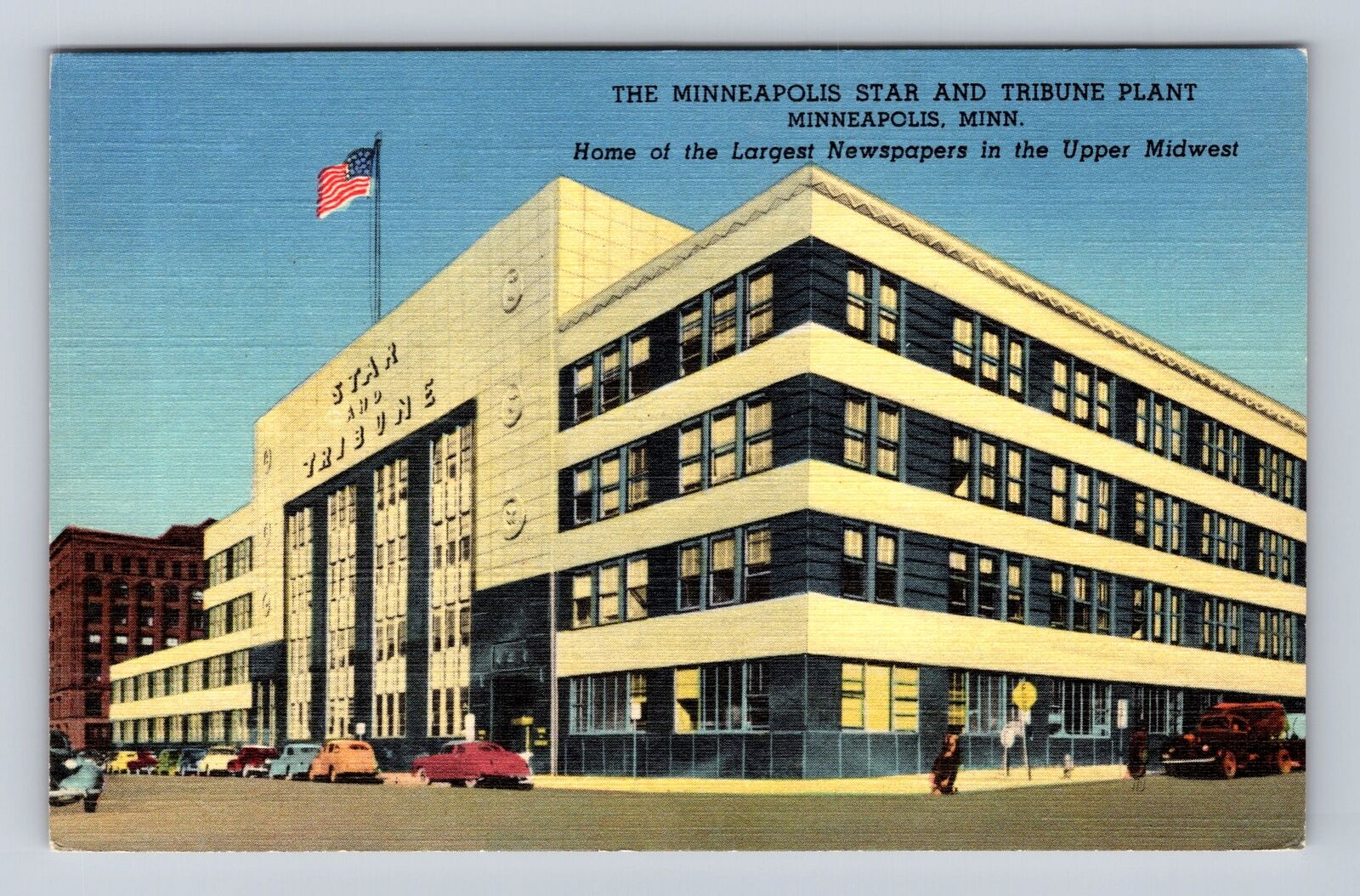 Minneapolis MN-Minnesota Minneapolis Star & Tribune Plant Vintage c1951 Postcard