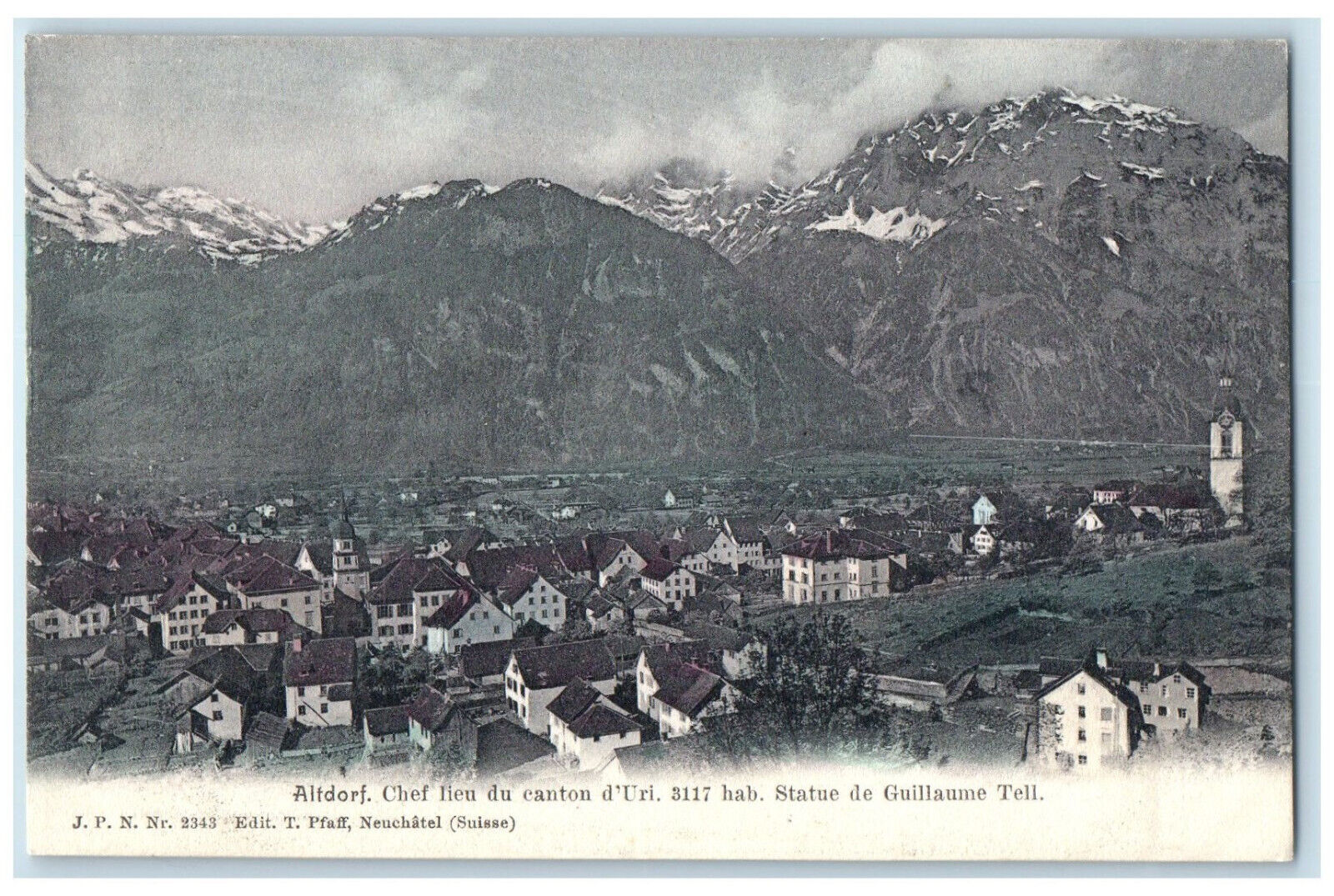 c1905 Altdorf Chief Town Of Canton Uri Statue Of William Tell Schweiz Postcard