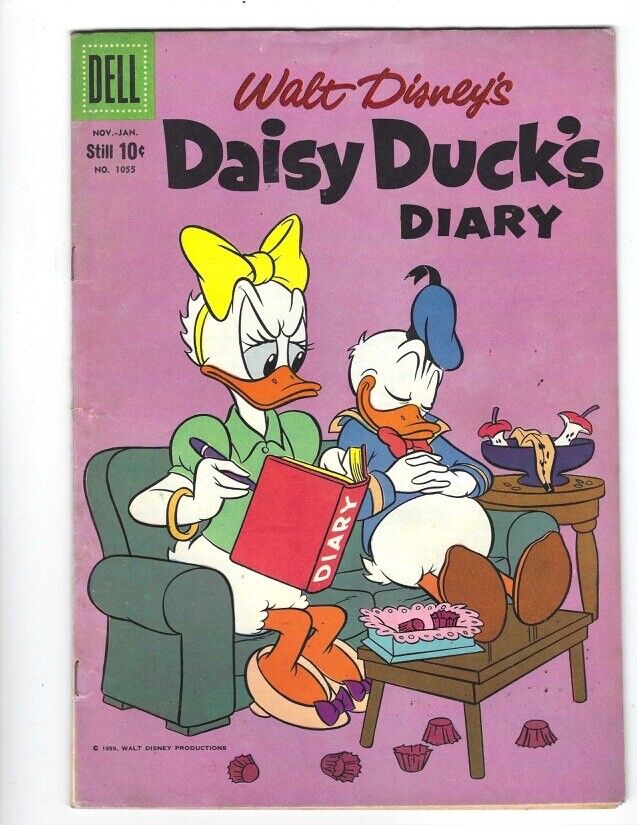 Four Color Comics #1055 Walt Disney's Daisy Duck's Diary VG/FN- Donald Duck 1960