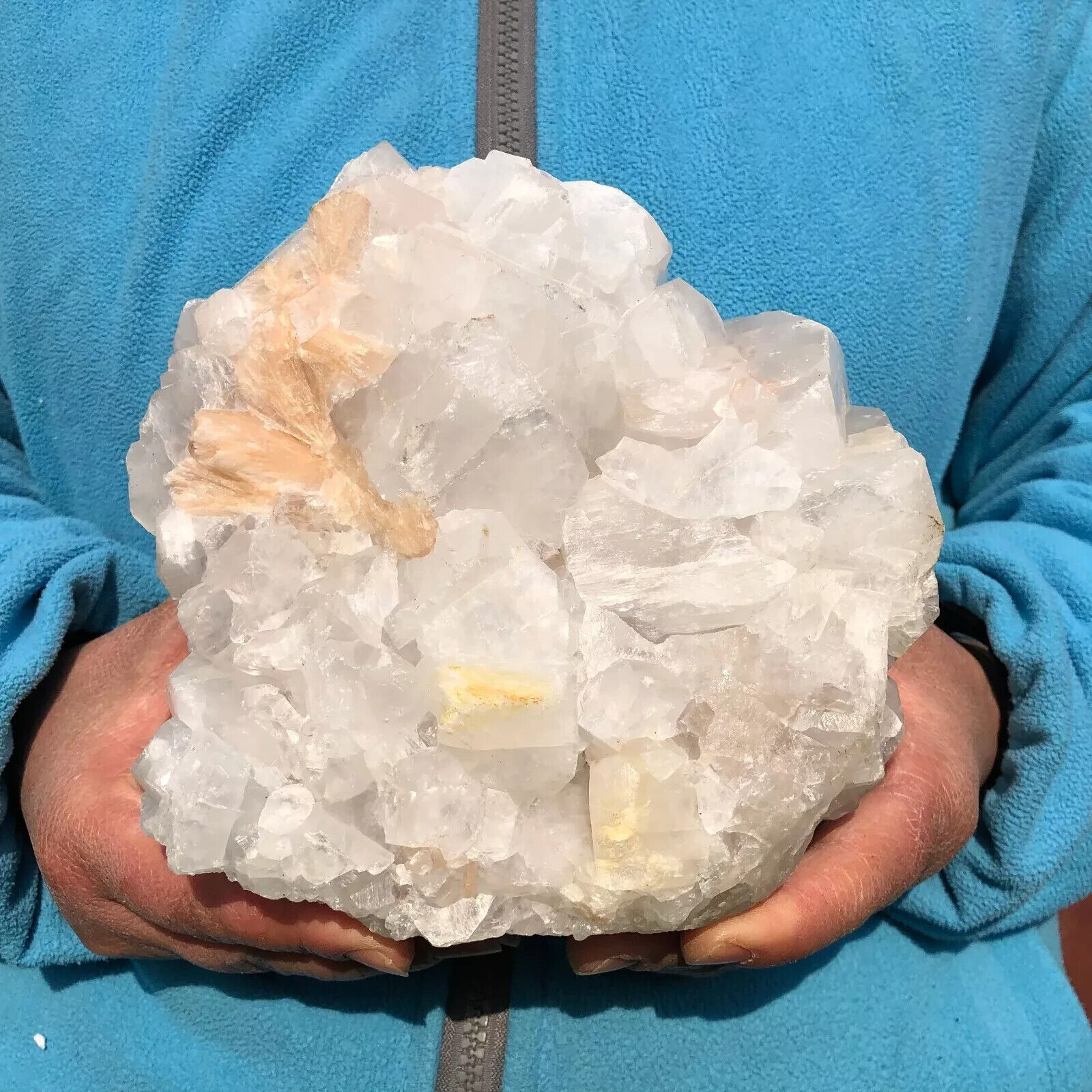 5.5 LB Natural White Calcite Quartz Crystal Cluster Mineral Specimen Healing