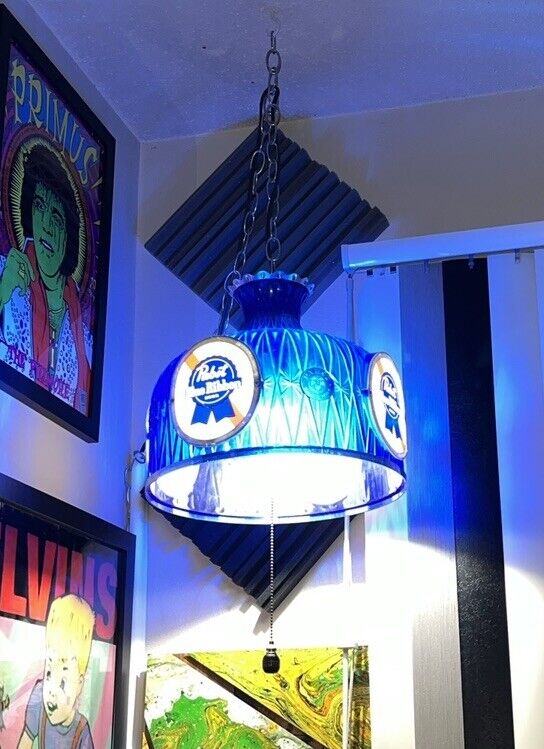 Vintage Pabst Blue Ribbon Beer Hanging Lamp Light