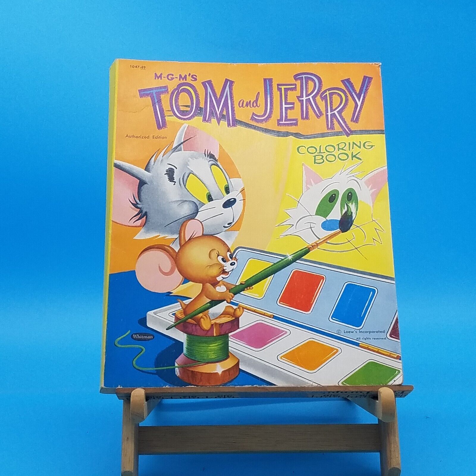 TOM & JERRY MGM 1957 cartoon comic coloring book UNUSED Whitman publications