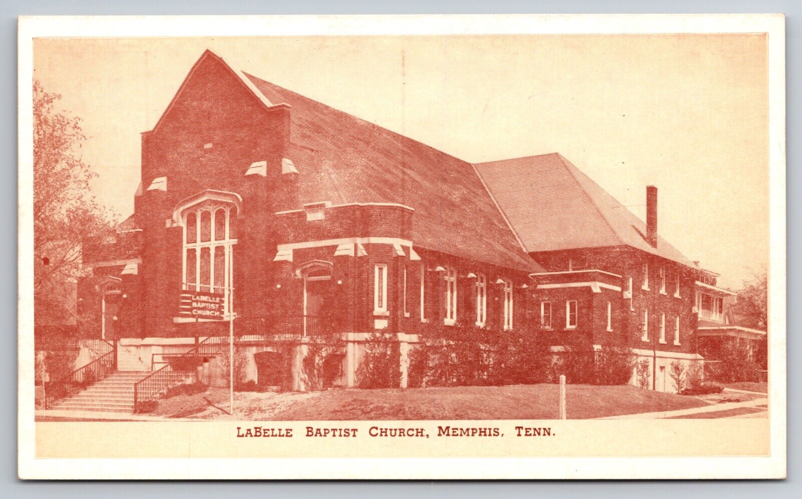 LaBelle Baptist Church Memphis Tennessee TN c1950 Postcard