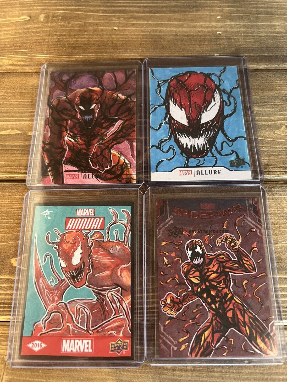 4 Upper Deck Marvel Allure Annual Spider Man Carnage Sketch Card 1/1