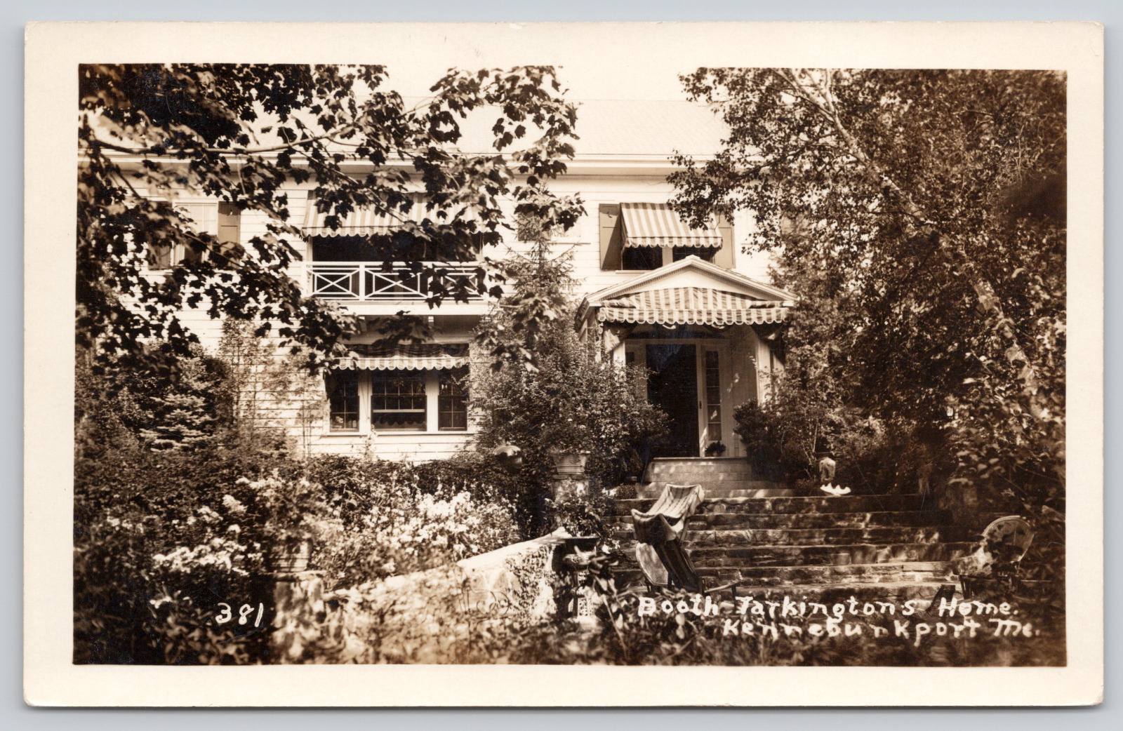 Postcard Kennebunkport, Maine, Booth Tarkington Home, 1932,  RPPC A638