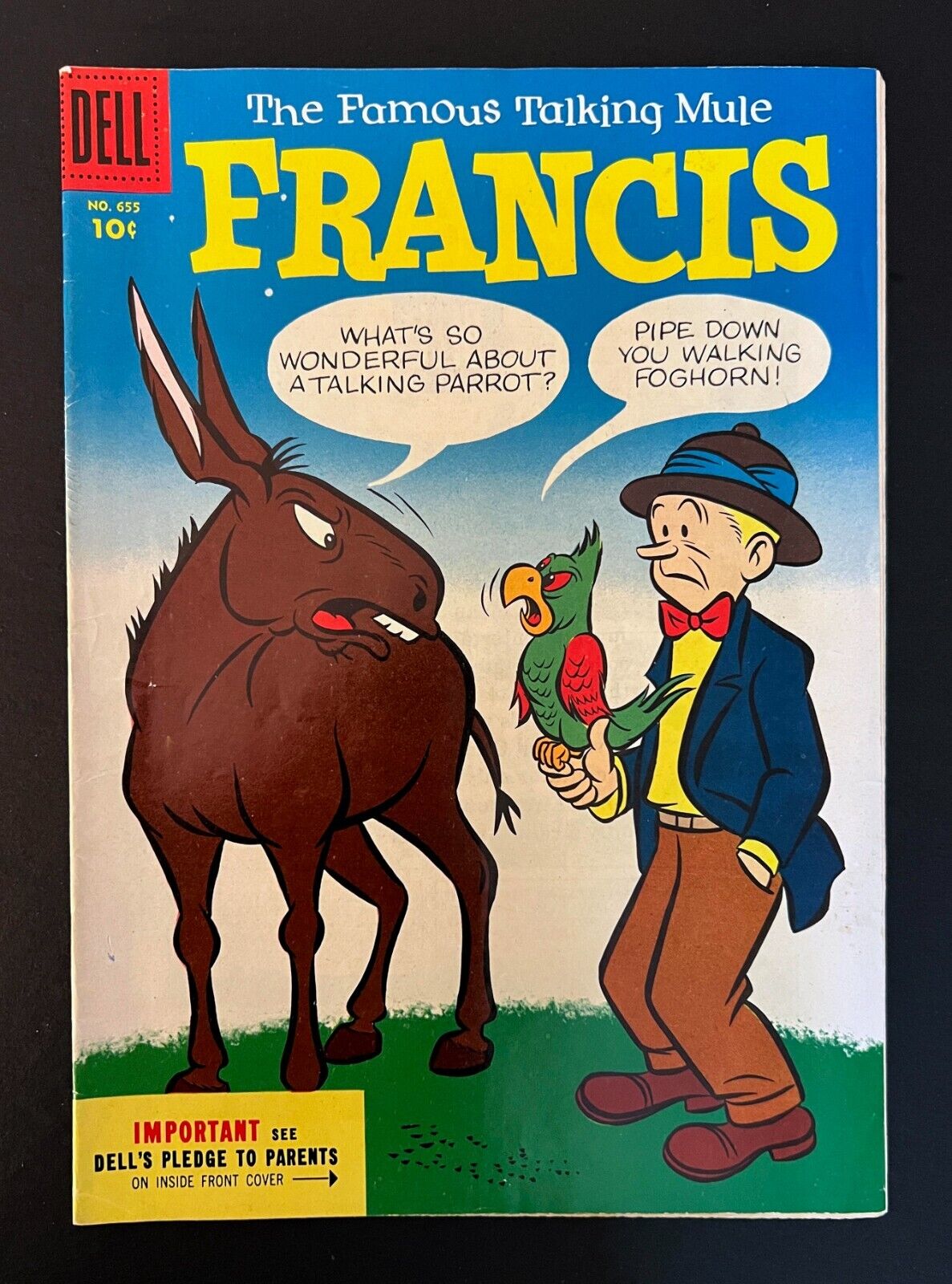 FRANCIS THE FAMOUS TALKING MULE 1955 Higher Grade Dell Four Color #655