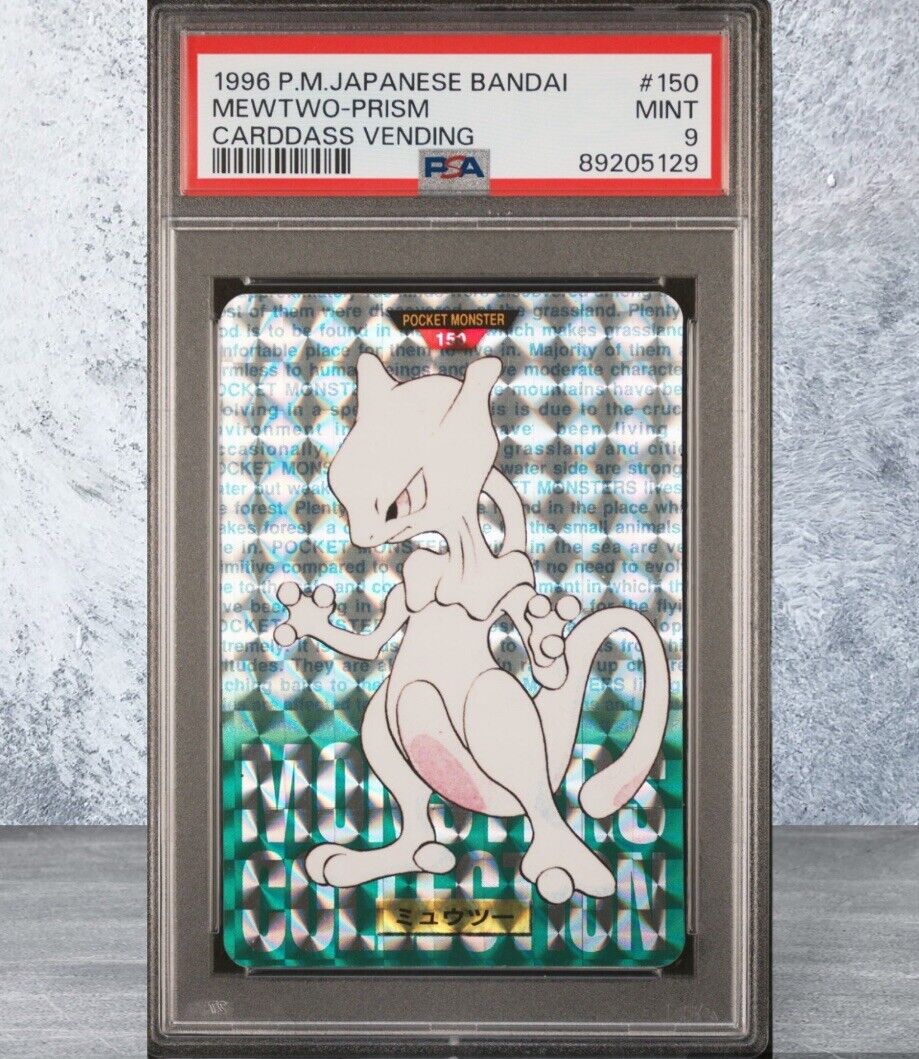1996 Pokemon Cards Bandai Prism Carddass Mewtwo Green Version PSA 9 MINT