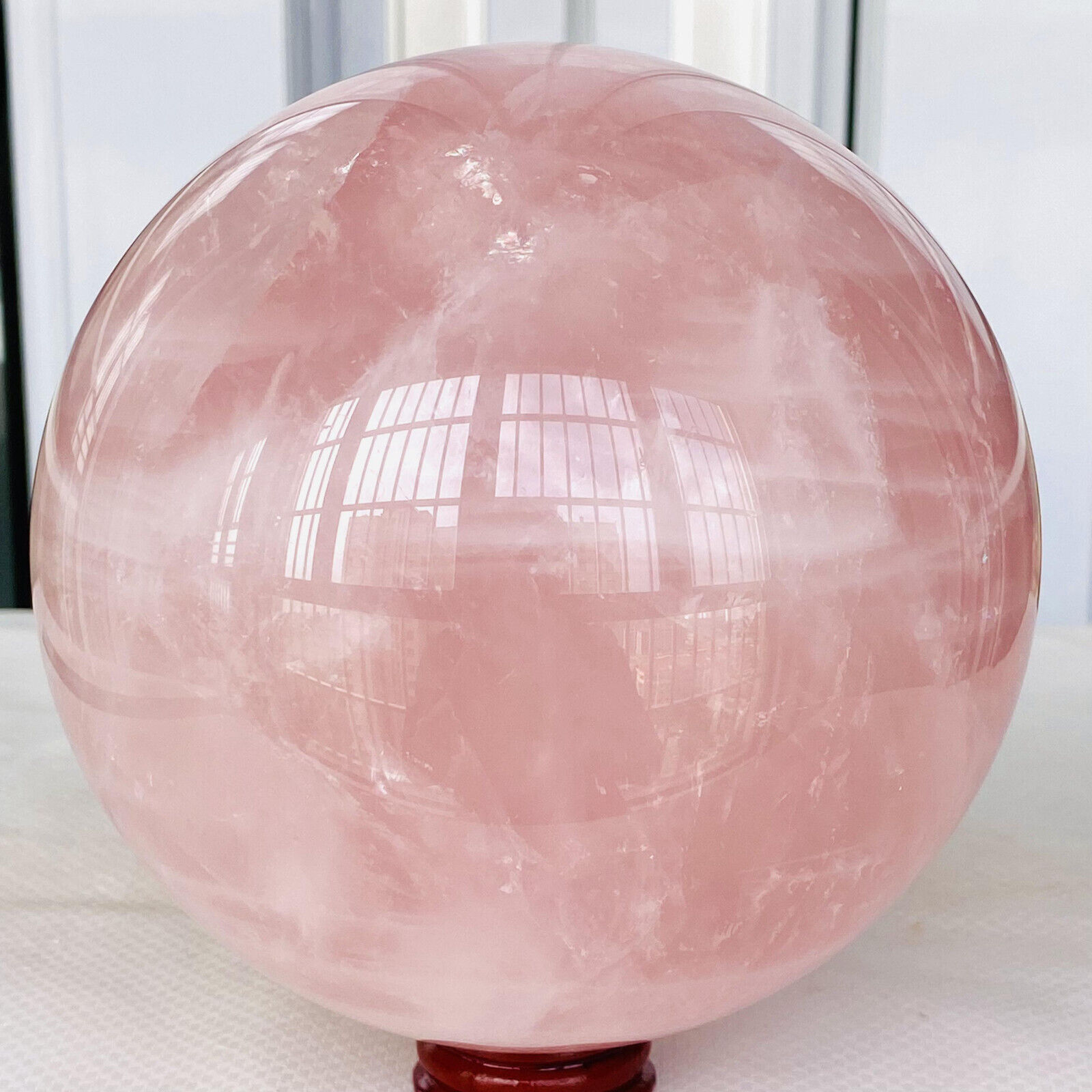 3400g Natural Pink Rose Quartz Sphere Crystal Ball Reiki Healing