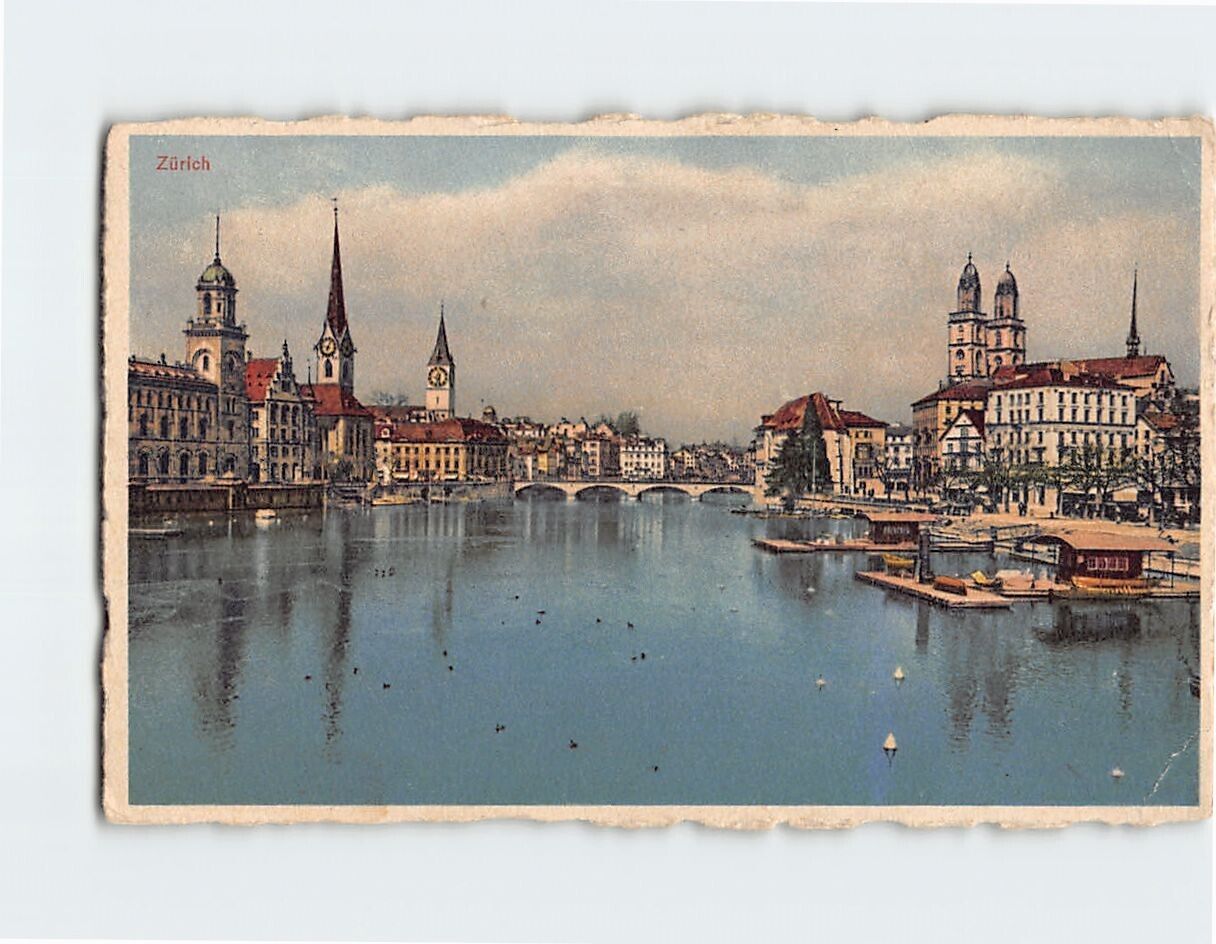 Postcard Picturesque City Zürich Switzerland