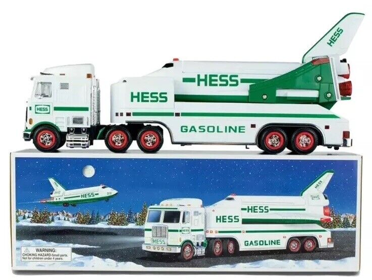Hess 1999 Toy Truck and Space Shuttle with Satellite New in Box Vintage READ