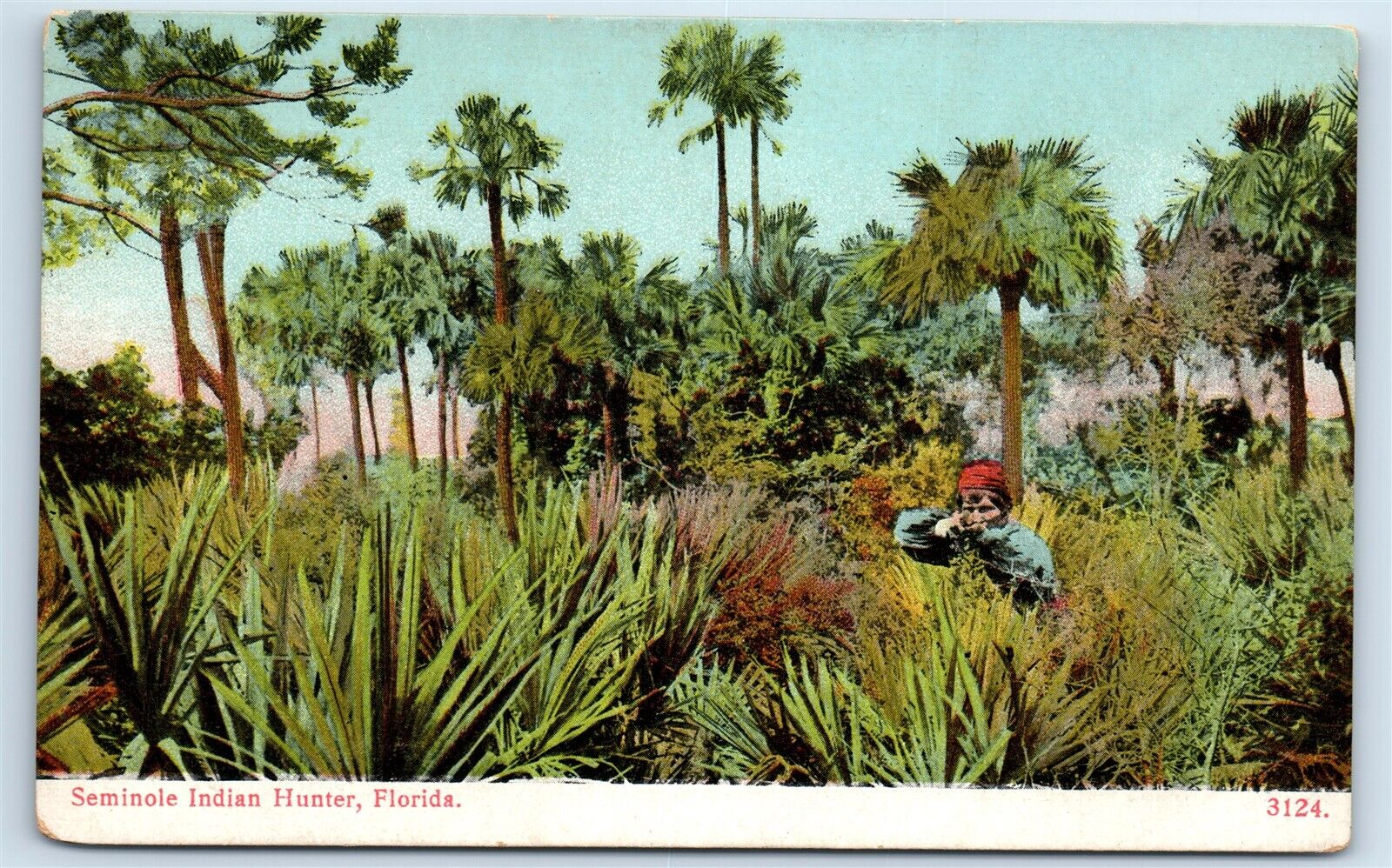 Postcard Seminole Indian Hunter, Florida udb H172