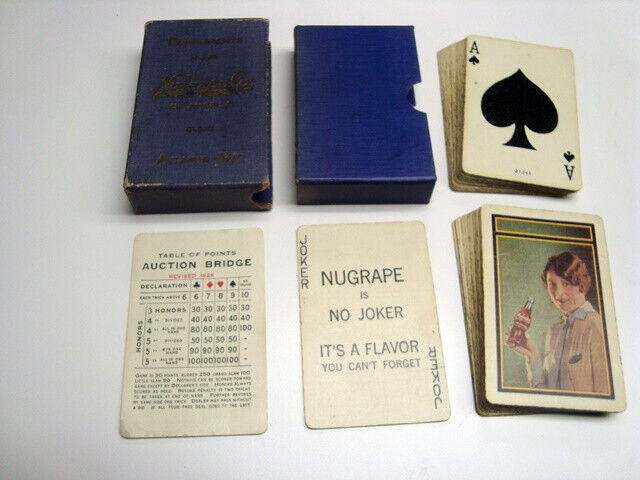 Circa 1920s NuGrape Soda Playing Cards, 52+J+EC+Box
