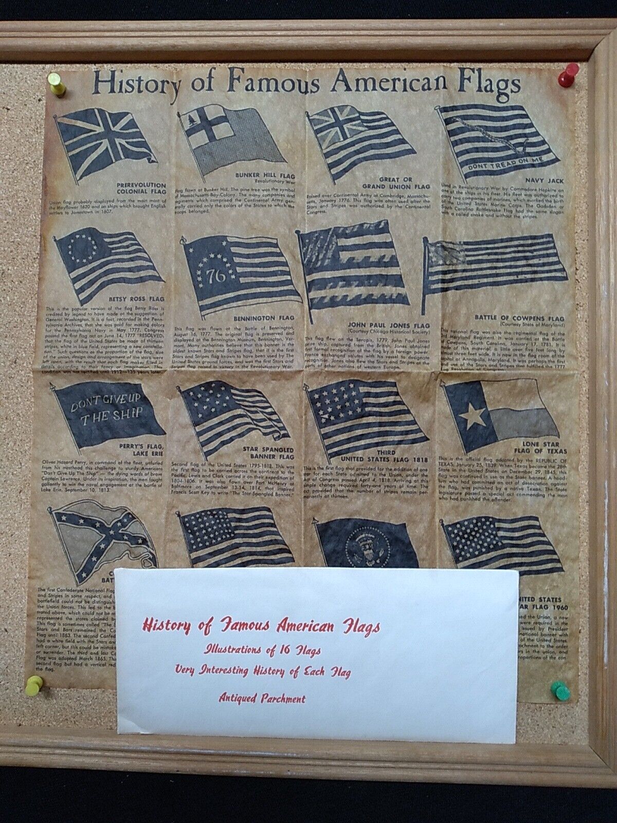 History of 16 Famous American Flags with information on each one with picture