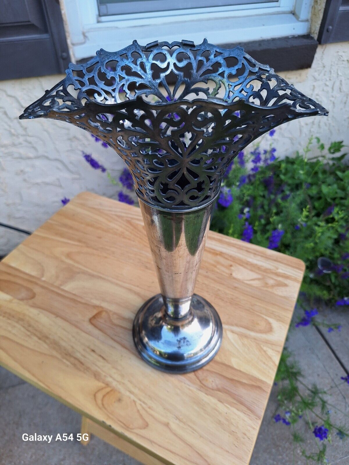 Vintage Metal Fan Vase By K.S. comp.