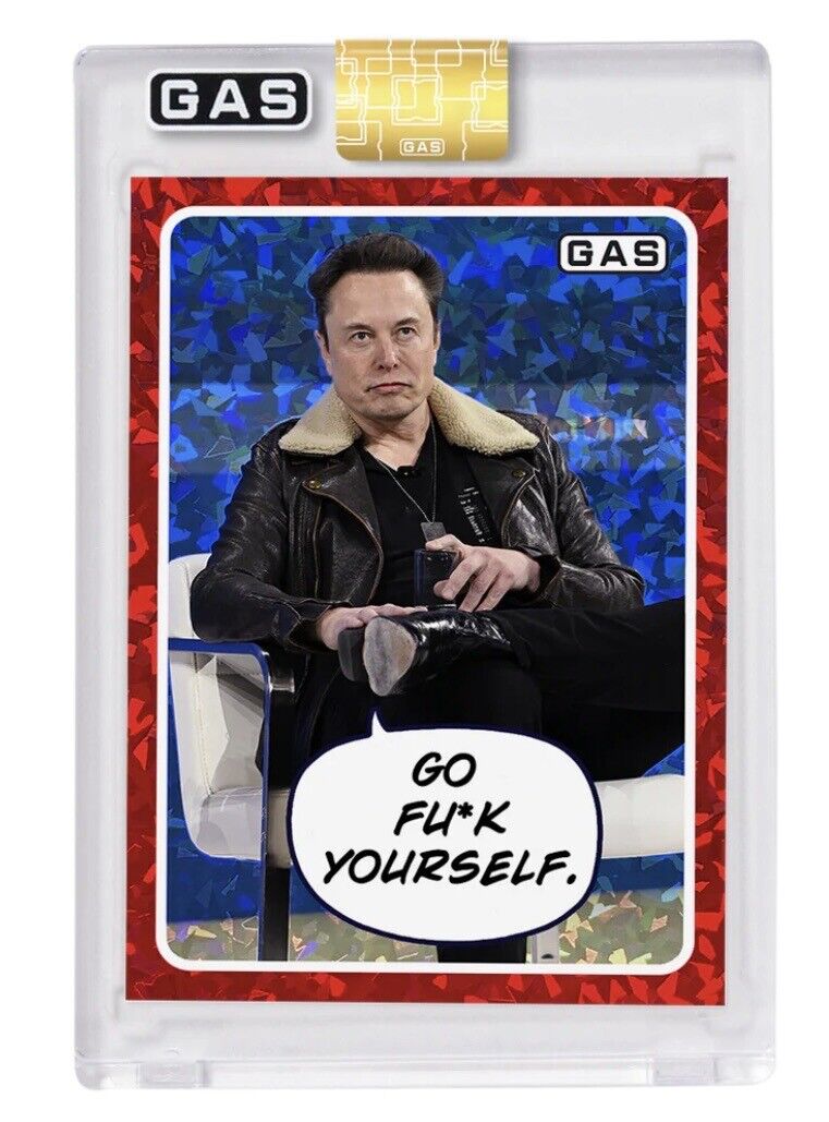Limited Edition 2023 GAS Elon Musk Cracked Foil Prism Card SHIPS ASAP #48/50