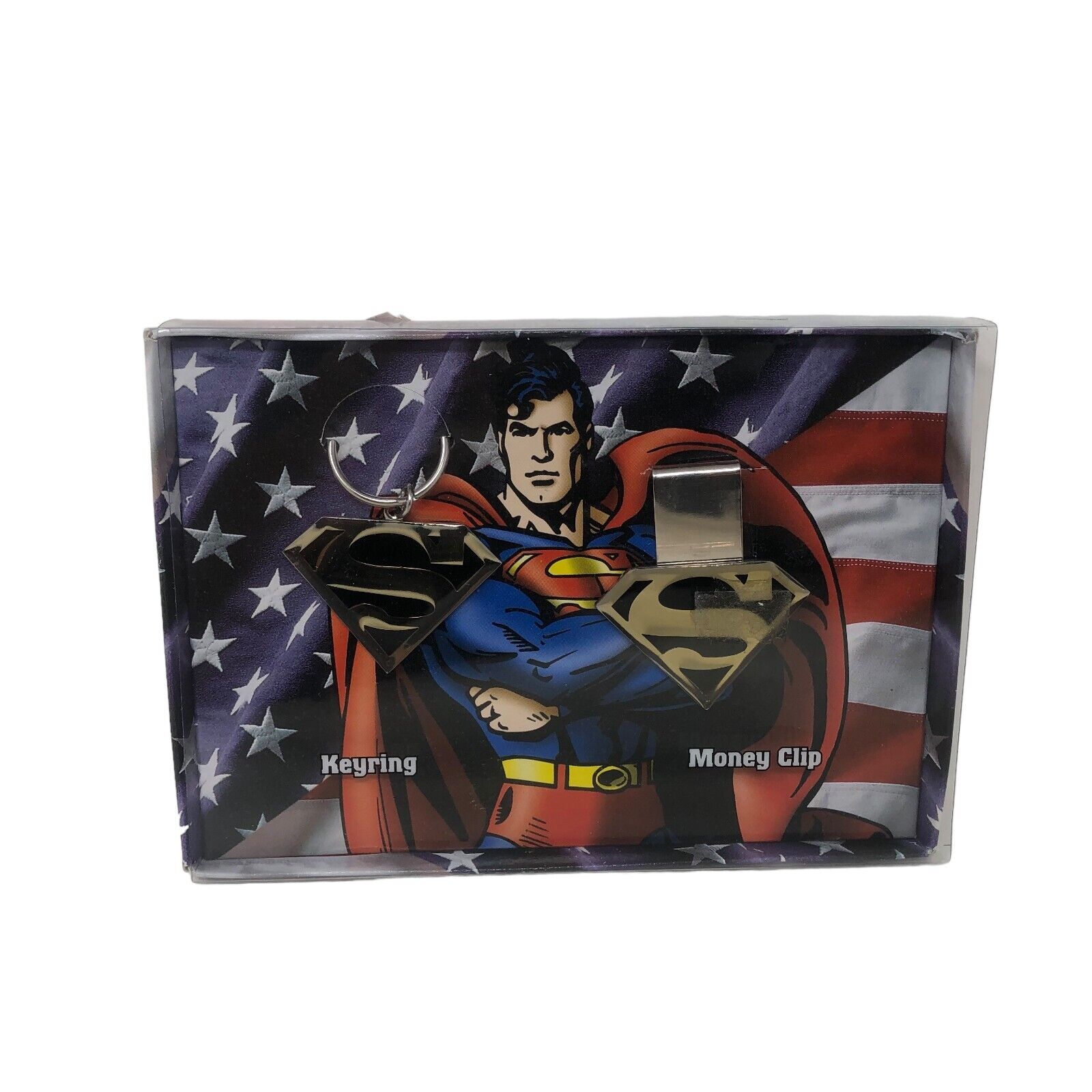VTG NIP 2001 Superman Keyring & Money Clip Gift Set from the Warner Bros. Store