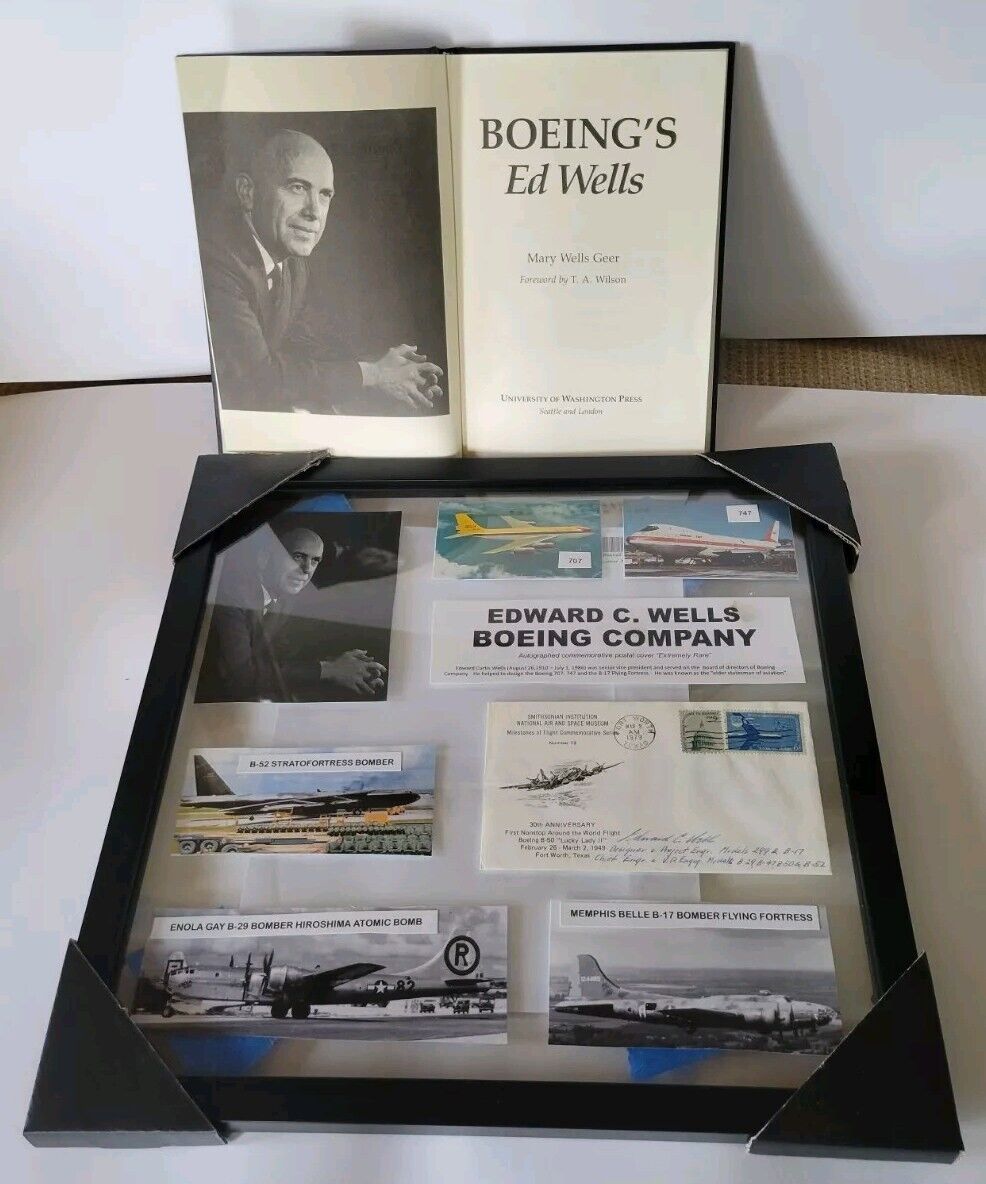 Ed Wells BOEING COMPANY rare SIGNED Commemorative Postal Cover DISPLAY CERT