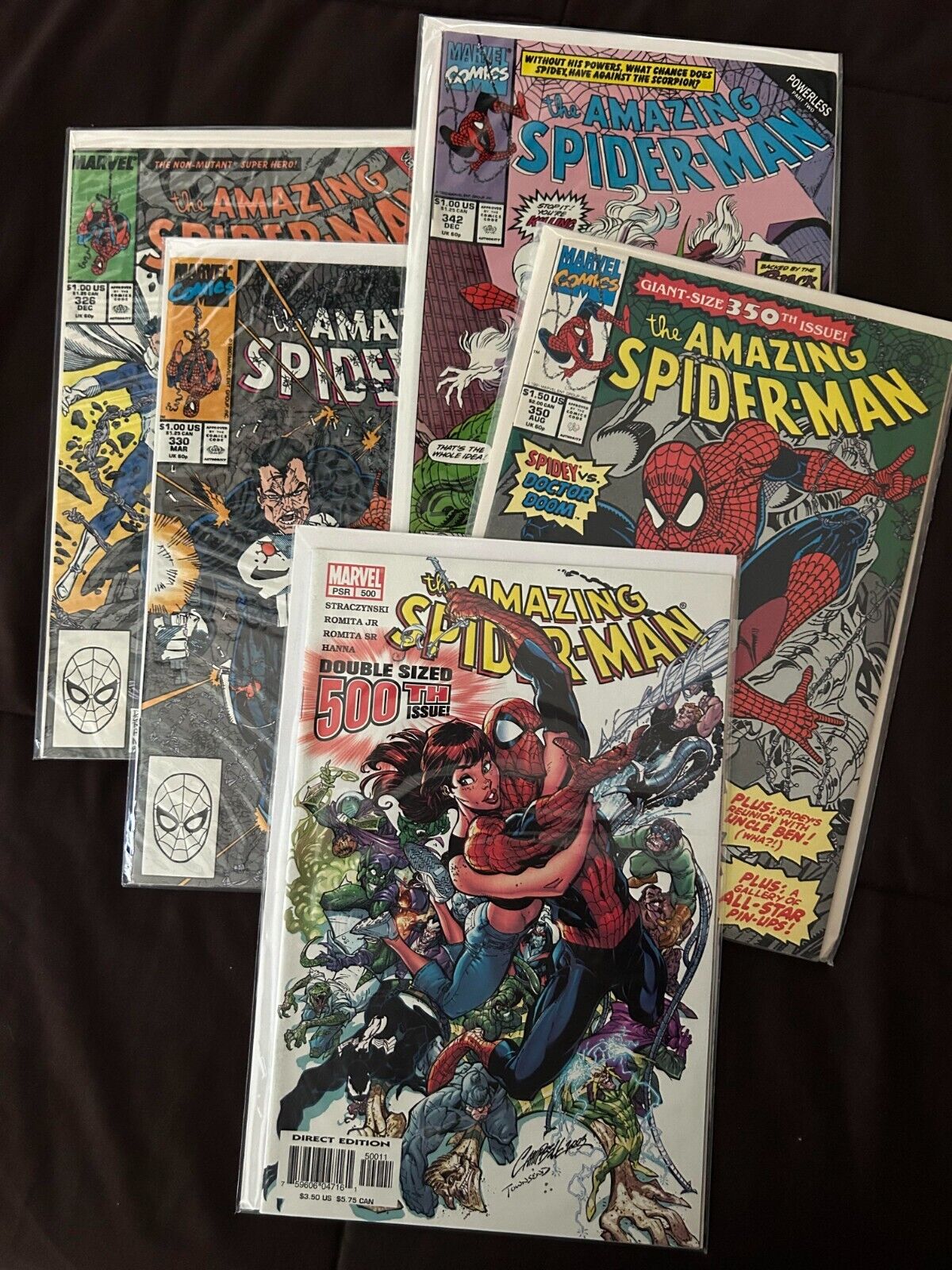Amazing Spider-Man LOT 5 books 326,330,342,350,500 Punisher DOOM and more